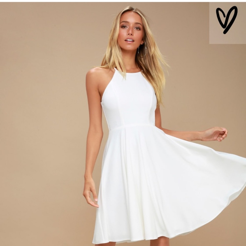 Lulus Irresistible Charm White Midi Dress NWOT